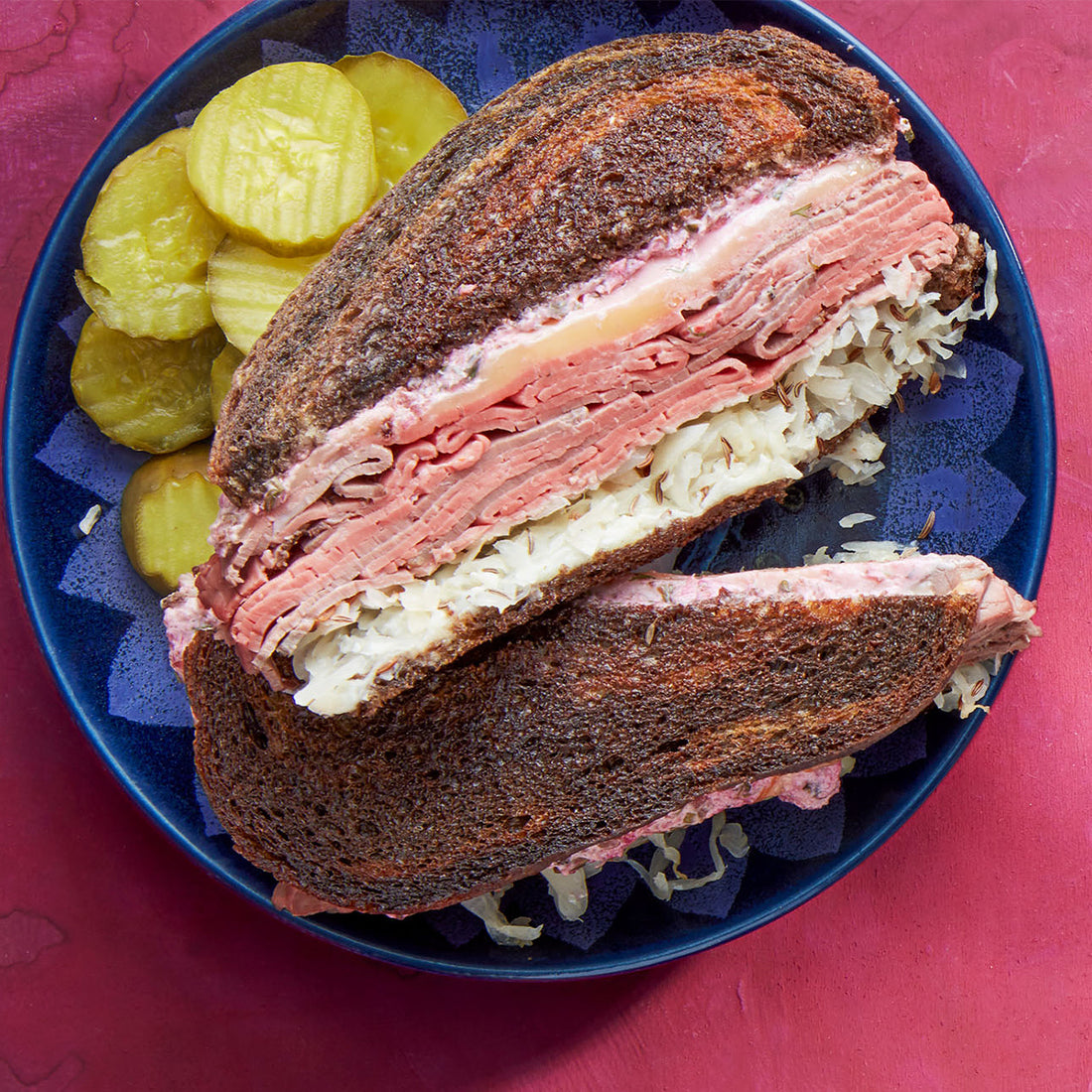 Roast Beef Reubens with Horseradish Russian Dressing & Sauerkraut