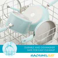 9.5" & 11.75" nonstick induction frying pans in dishwasher for cleaning.