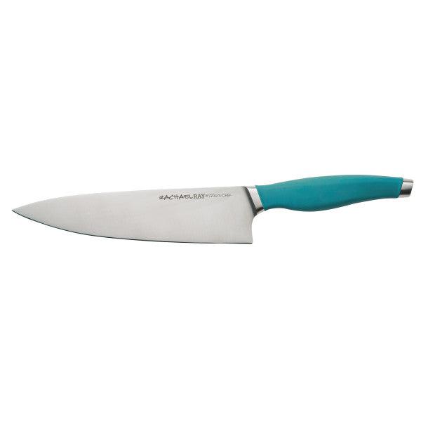 Discover the precision of our 6-Piece Knife Block Set, featuring knives with teal handles crafted from Japanese stainless steel. These perfectly balanced tools ensure effortless cutting and beautifully complement a white background.