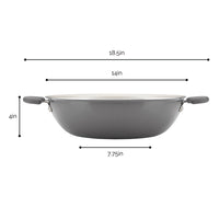 14.25-Inch Nonstick Induction Wok with handles, ideal for stir frying.