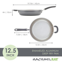Diagram showing dimensions of a 12.5" Nonstick Induction Deep Frying Pan.