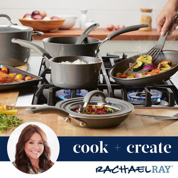 This 11-Inch Cook + Create Nonstick Square Griddle Pan by Rachael Ray showcases impressive stovetop performance with its thicker gauge aluminum construction. An ideal partner for your culinary creations, it ensures that every meal is a delight on your kitchen counter.