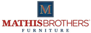 Mathis Brothers Furniture logo with stylized "M".