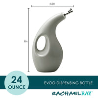 24 oz oil dispensing bottle with ergonomic handle and pour spout.