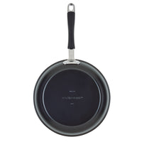 Top view of 10-Piece Ceramic Nonstick Cookware Set with silver-black handle.