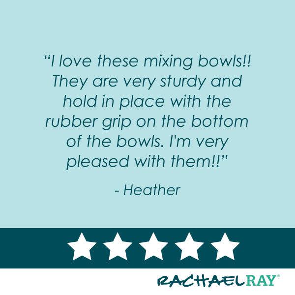 A five-star review celebrates the 10-Piece Mix, Measure, and Utensil Set as a kitchen essential for its sturdy design. Ideal for any culinary task, this set offers the durability and reliability that make it indispensable in every cook's collection.
