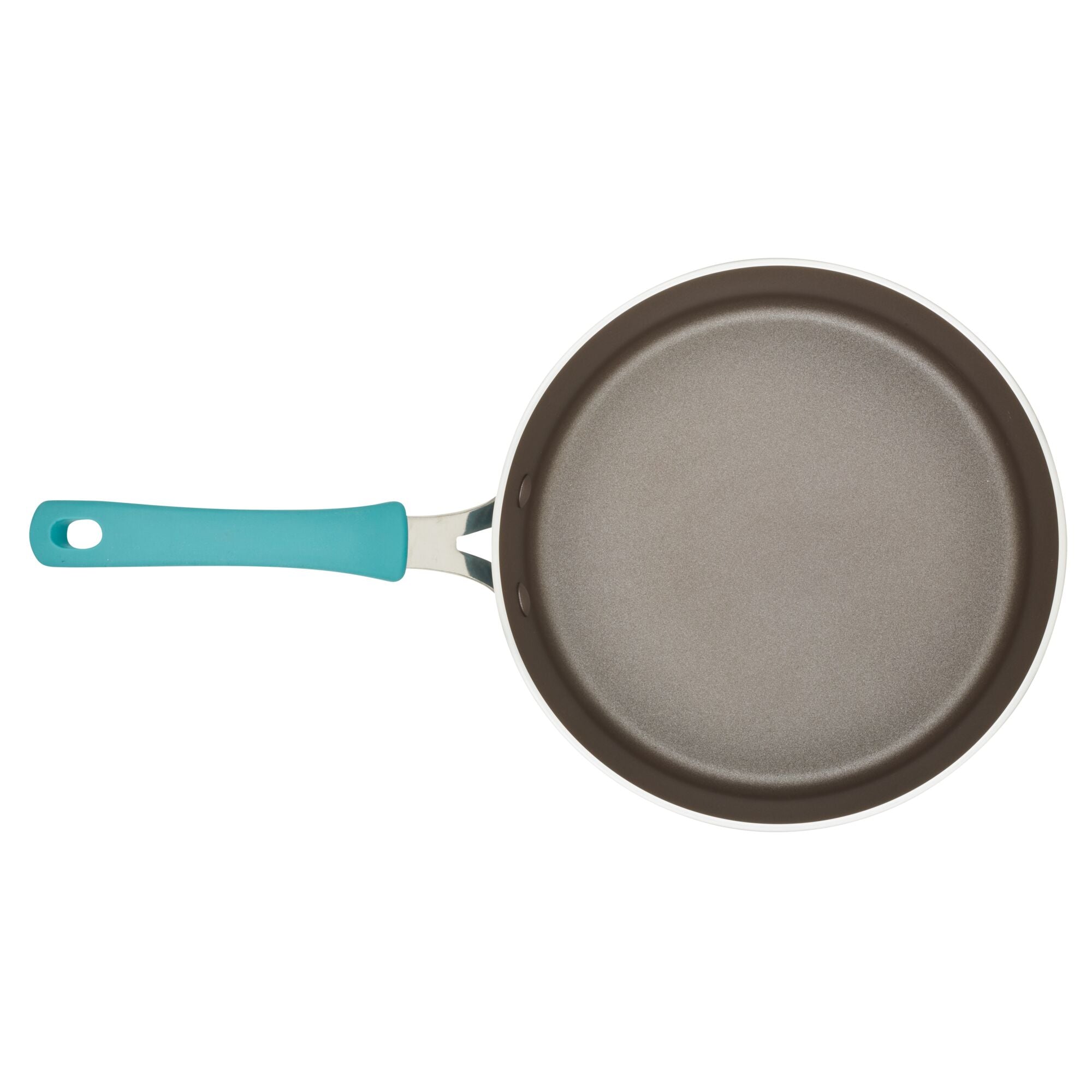The 3-Quart Cook + Create Nonstick Sauté Pan with Lid is ideal for oven-safe cooking and features a blue handle on a white background.