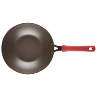 10.5-Inch Cook + Create Nonstick Open Stir Fry with a red handle, viewed from above.