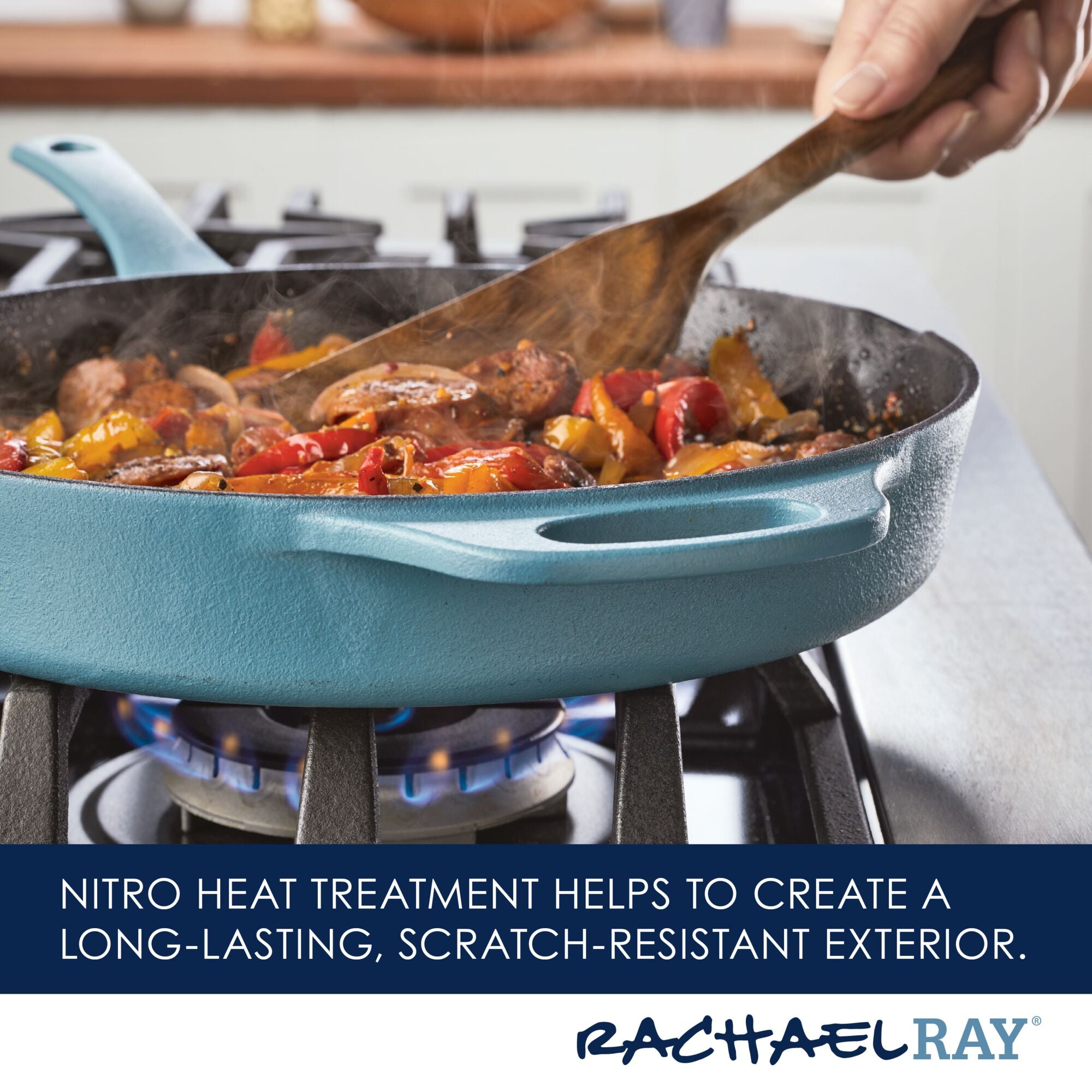 12-Inch RUST-RESISTANT™ Cast Iron Skillet | Agave Blue