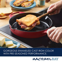 Premium RUST-RESISTANT™ Cast Iron Skillet | Red