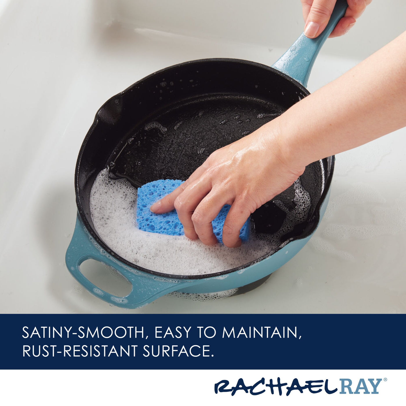 Premium RUST-RESISTANT™ Cast Iron Skillet | Agave Blue