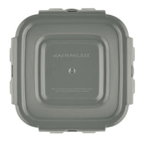 The Gray 30-Piece Nestable Food Storage Container set by Rachael Ray features a durable design with BPA-free materials and includes convenient instructions printed on the lid.