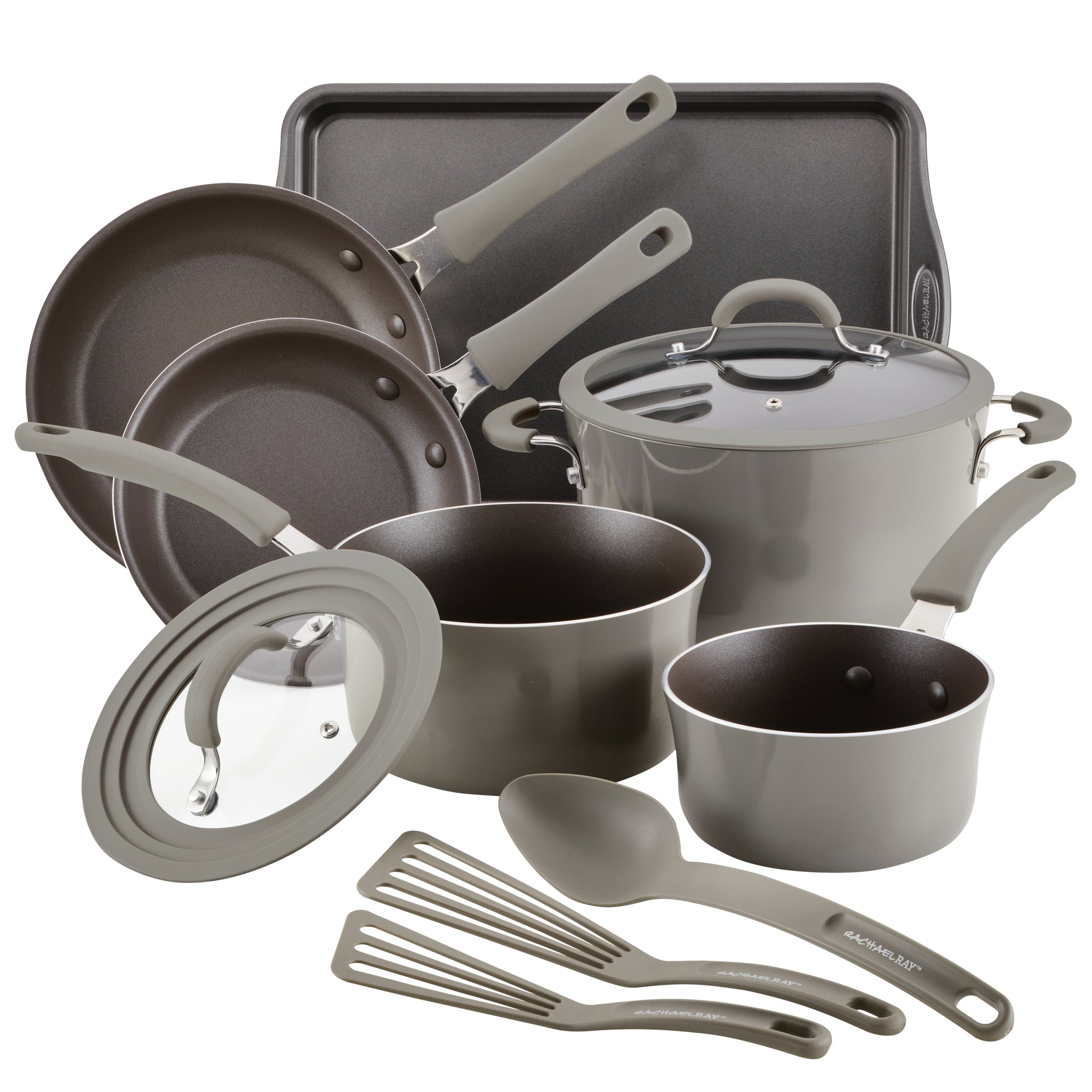 11-Piece Nonstick Cookware Set | Gray