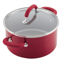13-piece nonstick cookware set with glass lid, made from durable aluminum.