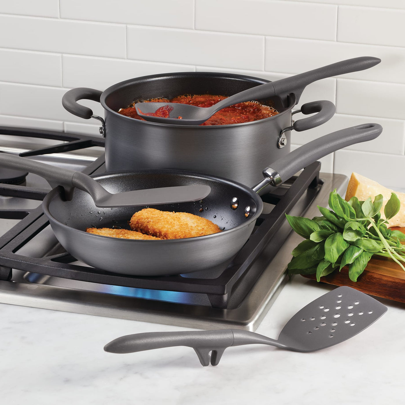 Tools and Gadgets 3-Piece Lazy Spoon and Turners Set | Gray