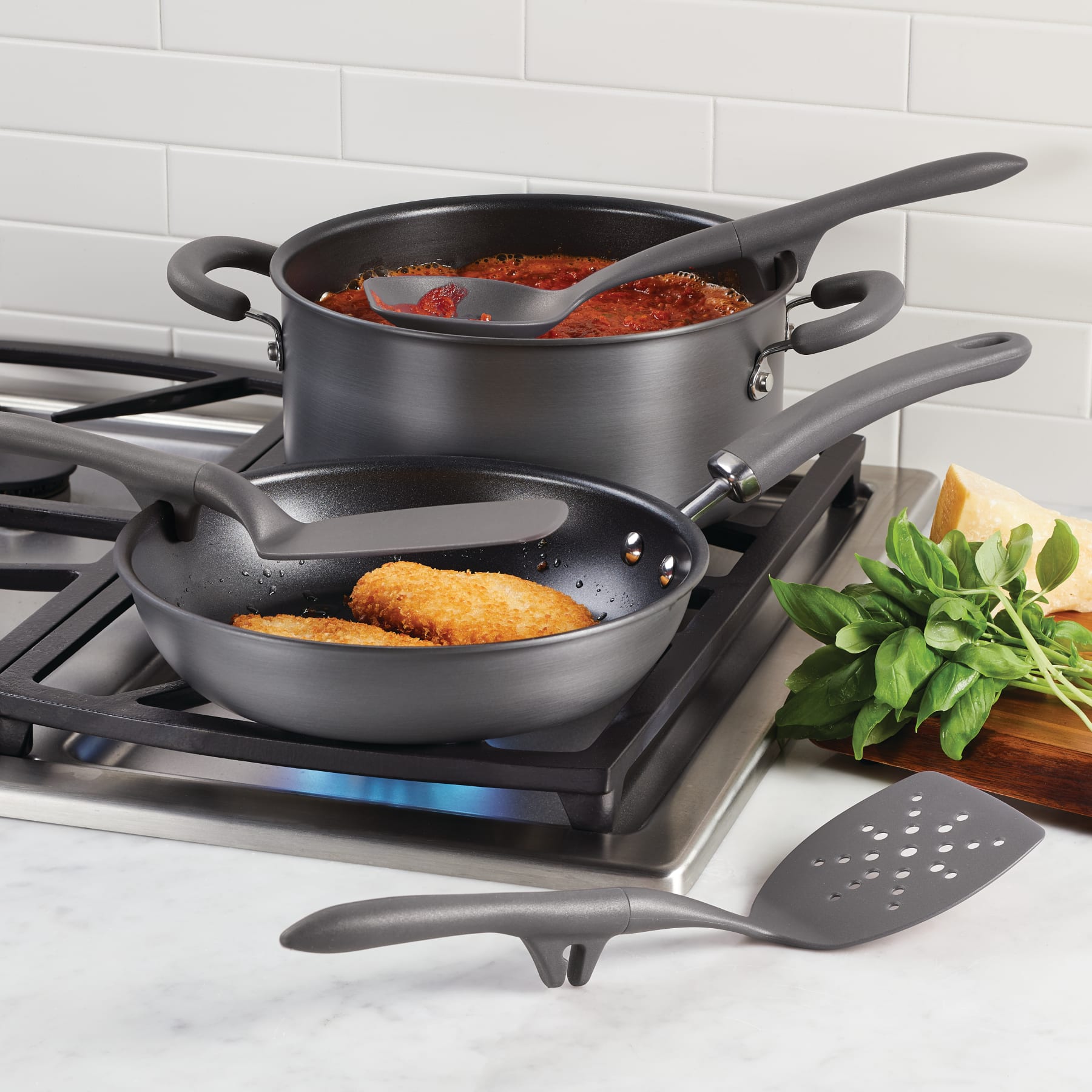 Tools and Gadgets 3-Piece Lazy Spoon and Turners Set | Gray