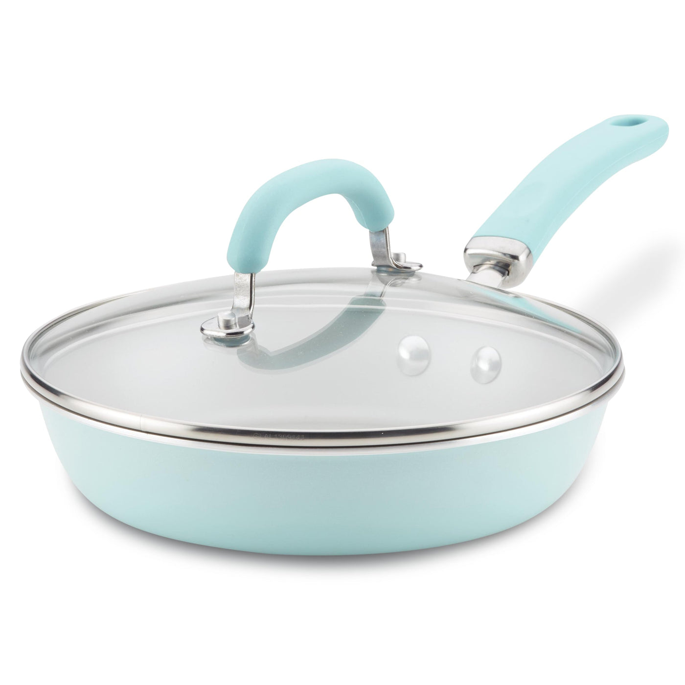 9.5" Covered Deep Frying Pan | Light Blue Shimmer