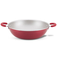 14.25-Inch Nonstick Induction Wok with double handles for quick stir frying.