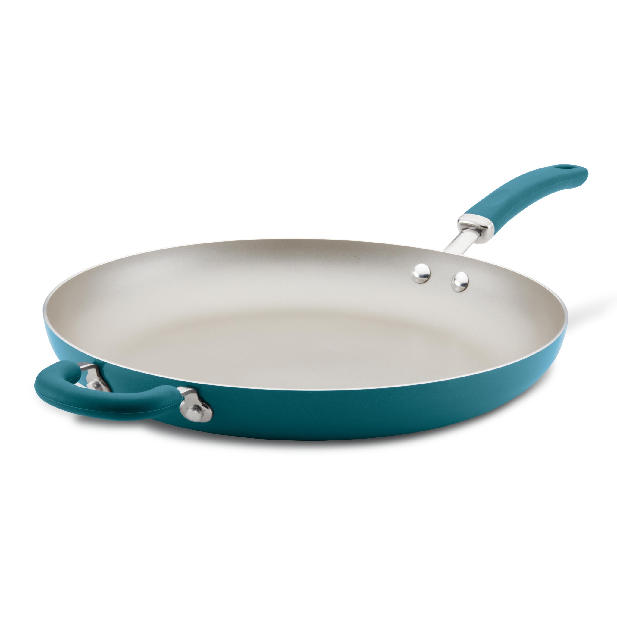 14.5-Inch Nonstick Induction Frying Pan with helper handle is dishwasher safe.