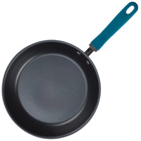 11-piece nonstick cookware set with blue handles and advanced nonstick tech.