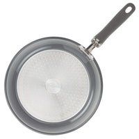 Oven safe Nonstick Induction Deep Frying Pan with black handle shown from above.