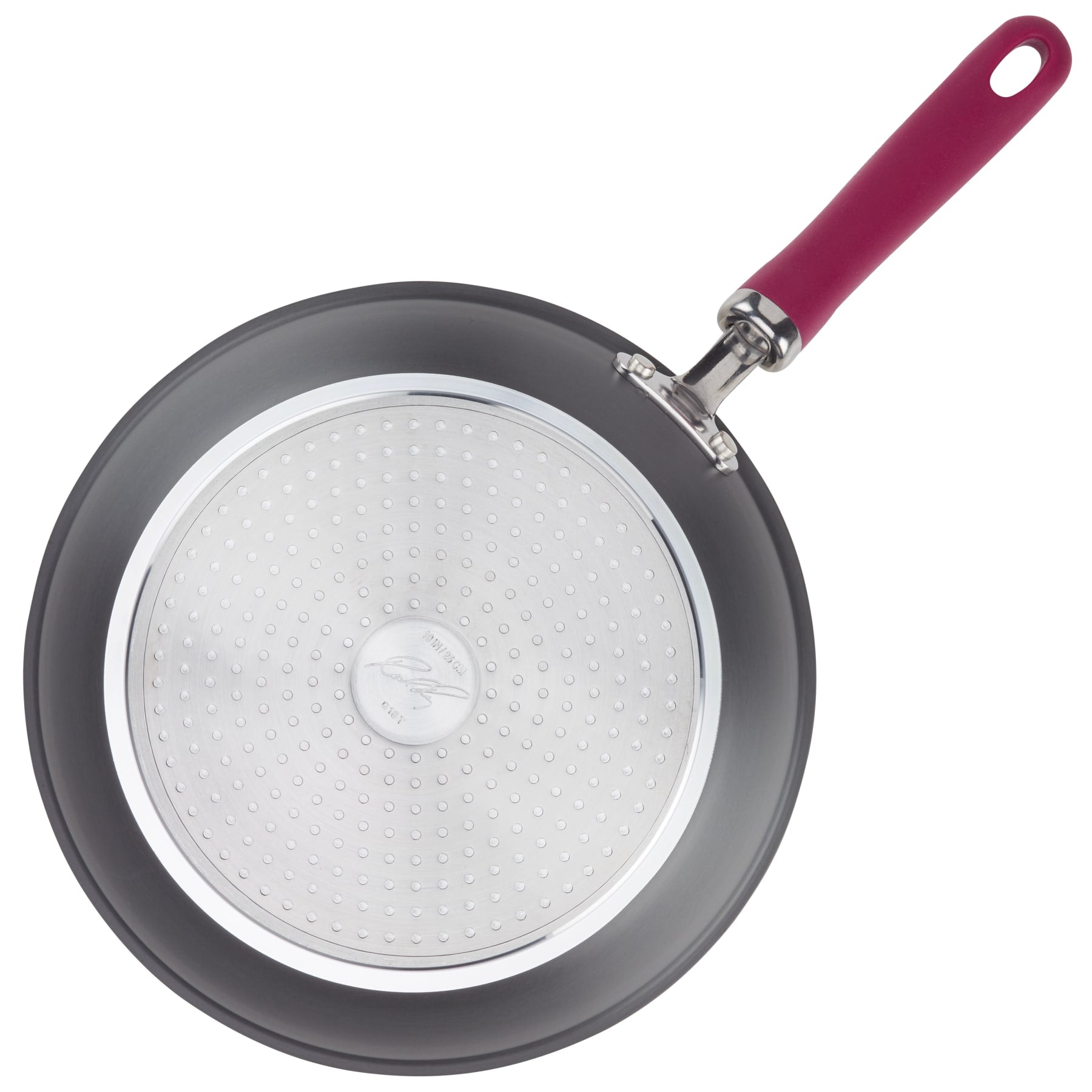 11-Piece Hard Anodized Nonstick Set with induction ready maroon handle pan.