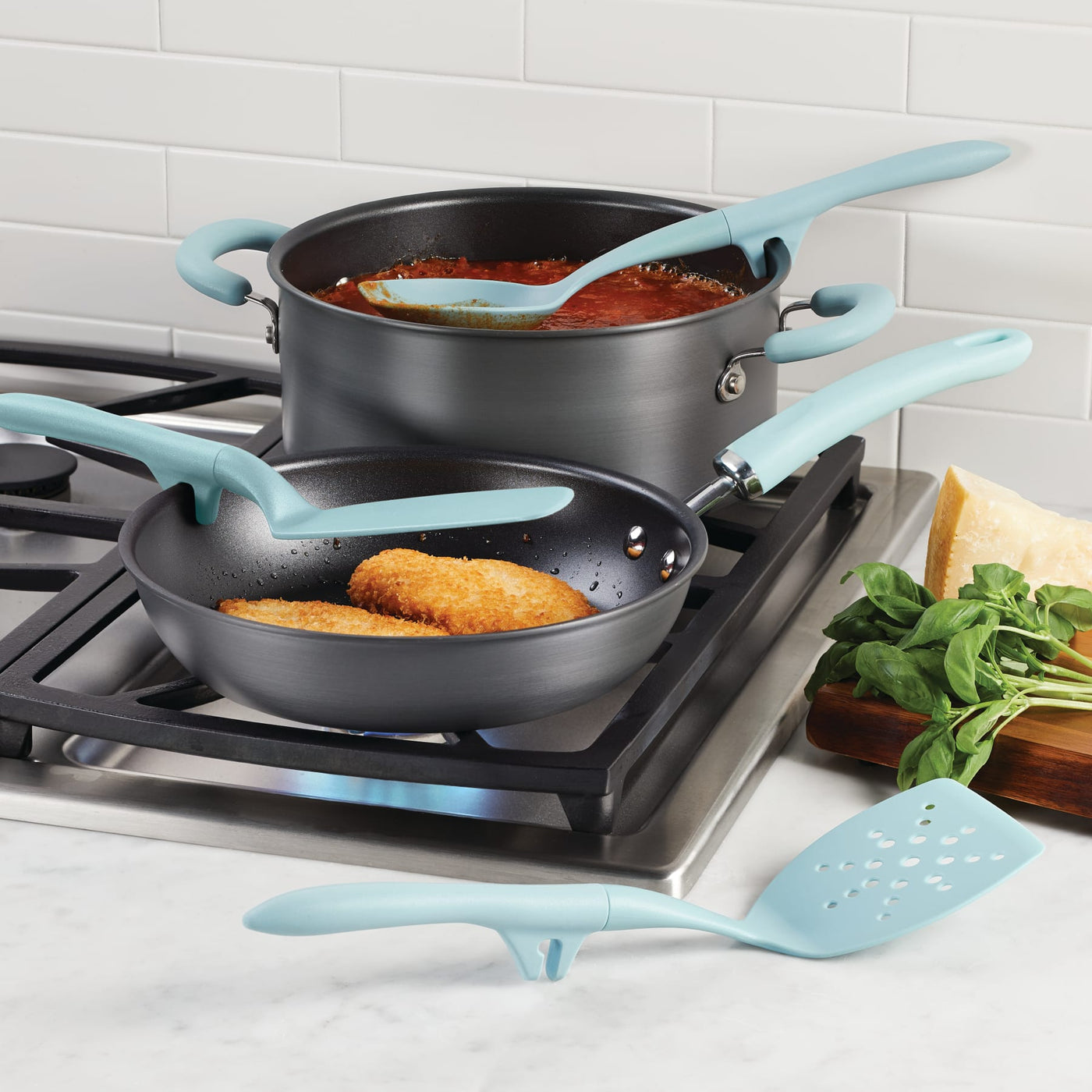 Tools and Gadgets 3-Piece Lazy Spoon and Turners Set | Light Blue