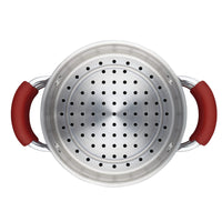 Cookware 3-Quart Covered Steamer Set | Cranberry Red